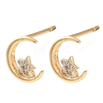 Brass Rhinestone Stud Earring Findings RB-CBA7264-02G-1