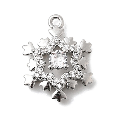 Christmas Brass Micro Pave Cubic Zirconia Pendants KK-L258-04P-E01-1