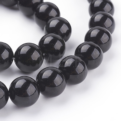 Natural Obsidian Beads Strands X-G-G099-12mm-24-1