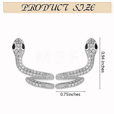 Clear Cubic Zirconia Snake Stud Earrings JE1077A-1