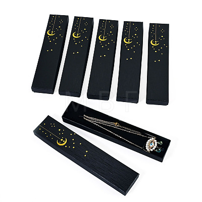 Gold Stamping Moon Printed Cardboard Paper Jewelry Necklace Packaging Boxes CON-TAC0071-004A-1