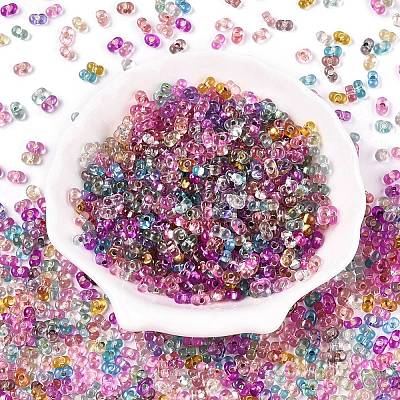 Baking Paint Transparent Glass Seed Beads X-SEED-N006-05-1