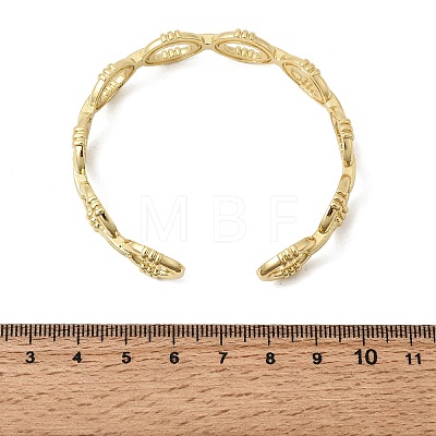 Brass Oval Link Cuff Bangles for Women BJEW-K274-15G-1