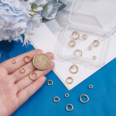 20Pcs 4 Styles Brass Open Jump Rings KK-UN0006-08-1