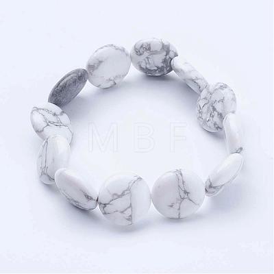 Natural Howlite Beads Stretch Bracelets BJEW-JB02845-03-1