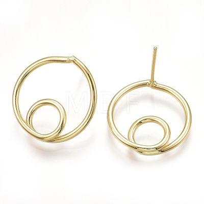 Brass Stud Earrings KK-S348-214-1