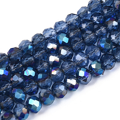 Electroplate Transparent Glass Beads Strands X-EGLA-N054-T4mm-A02-1