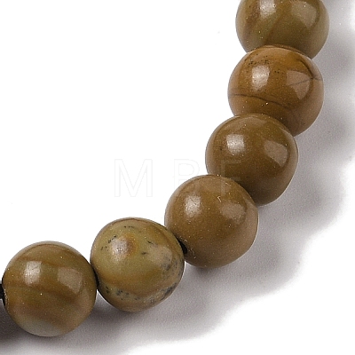 8mm Round Natural Wood Lace Stone Braided Bead Bracelets BJEW-C067-01B-17-1