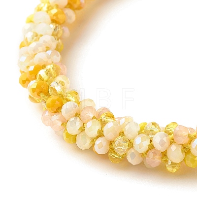 Bling Glass Beads Braided Stretch Bracelet BJEW-JB07423-04-1