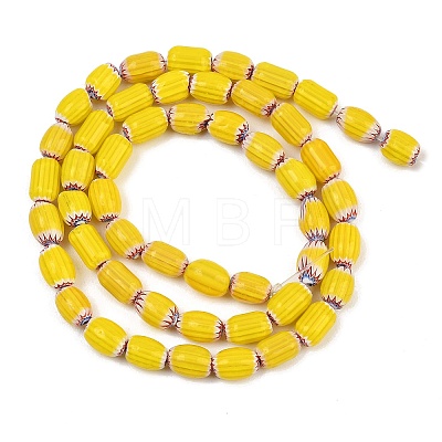 Handmade Millefiori Glass Oval Beads Strands LK-Z001-02A-03-1