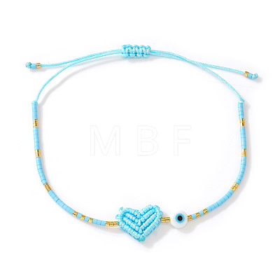 Glass Seed Bead & Glass Braided Bead Bracelets PP1183-6-1