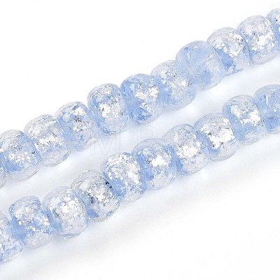 Luminous Handmade Silver Foil Glass Beads Strands FOIL-N029-02B-07-1