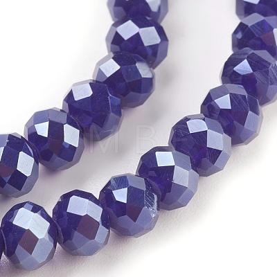 Electroplate Glass Beads Strands GLAA-K027-PL-A06-1