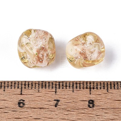 Handmade Gold Sand Lampwork Beads LAMP-Q039-03A-1
