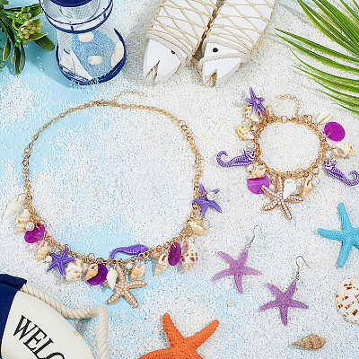 1Pc Alloy & Resin & Plastic Imitation Pearl Charm Bracelets SJEW-PH0001-34-1