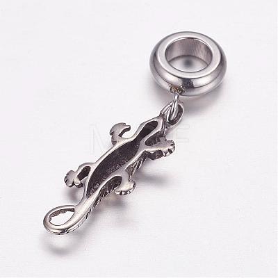 304 Stainless Steel European Dangle Charms OPDL-G005-08AS-1