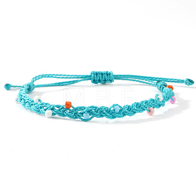 Glass Beads Braided Bead Bracelets TN6908-8-1