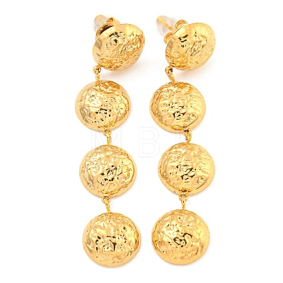 304 Stainless Steel with Textured Stud Earrings for Women EJEW-Z053-05G-01-1