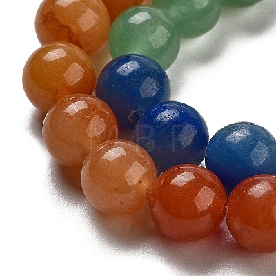 Natural Yellow/Green/Blue/Red Aventurine Beads Strands G-B095-A03-02-1