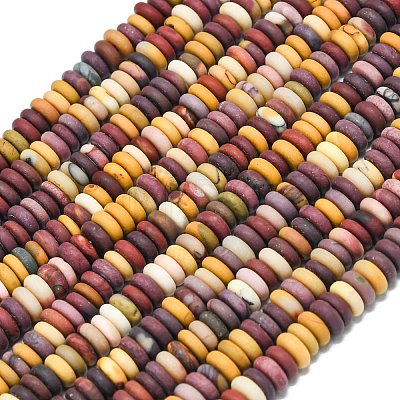 Frosted Natural Mookaite Beads Strands G-K389-C40-01-1