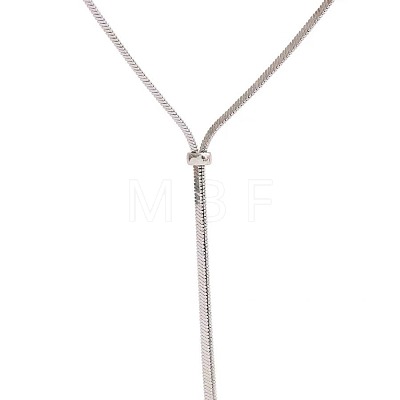 316 Surgical Stainless Steel Snake Chain Slider Lariat Necklaces for Women FS-WG6B247-01-1