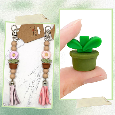 10 Colors Plant Food Grade Eco-Friendly Silicone Focal Beads SIL-SP0001-11-1