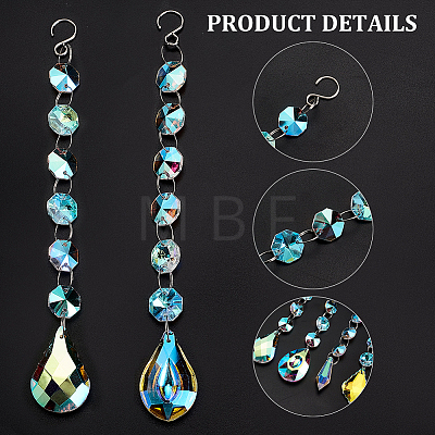 9Pcs 9 Style AB Color Faceted Glass Suncatchers HJEW-GL0001-05-1
