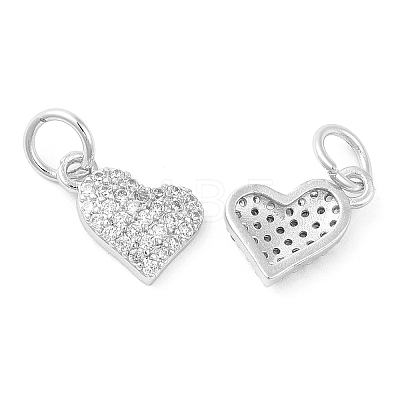 Rack Plating Brass Micro Pave Clear Cubic Zirconia Charms KK-Z026-17P-1