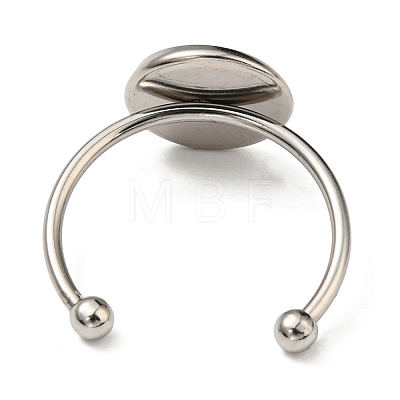 304 Stainless Steel Open Cuff Ring Findings STAS-H215-01B-P-1