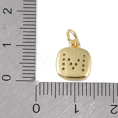 Rack Plating Brass Micro Pave CLear Cubic Zirconia Charms KK-E110-14G-M-1