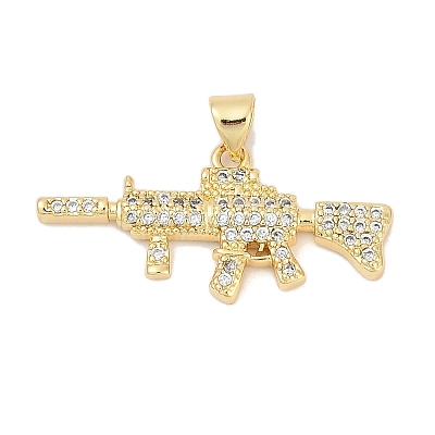 Brass Micro Pave Cubic Zirconia Pendants KK-U058-59C-G-1