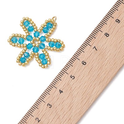 Glass Seed Beaded Pendants PALLOY-MZ01270-01-1