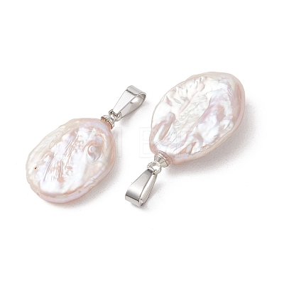 Natural Nucleated Baroque Keshi Pearl Pendants PALLOY-JF05470-02-1