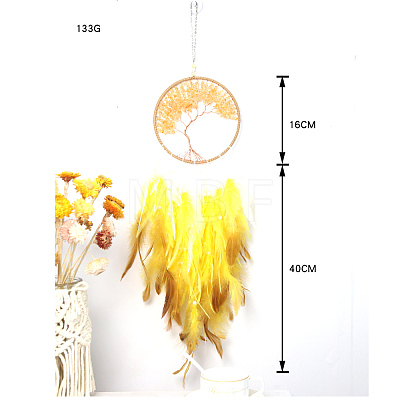 Woven Web/Net with Feather Hanging Ornaments PW23102031039-1