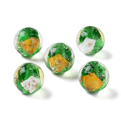 Handmade Gold & Silver Foil Lampwork Beads GLAA-G107-07B-03-1