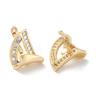 Brass Triangle Hoop Earrings EJEW-C121-13G-1