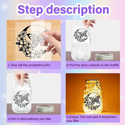 PVC Lamp Film for DIY Colorful Light Hanging Lamp Frosted Glass Jar DIY-WH0505-011-1