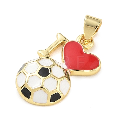 Football Theme Brass Enamel Pendants KK-A303-01B-G02-1
