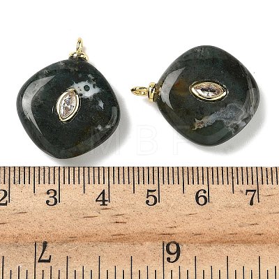 Natural Moss Agate Pendants G-H328-06G-B13-1