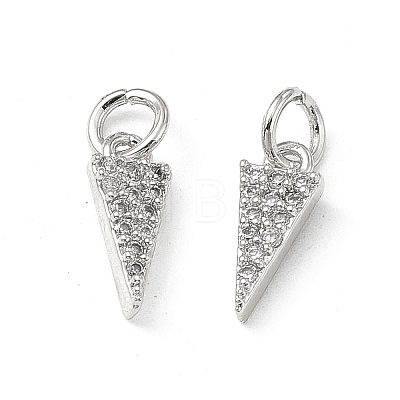Brass Micro Pave Clear Cubic Zirconia Charms KK-E068-VB245-1
