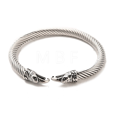 304 Stainless Steel Cuff Bangles BJEW-E094-20AS-1