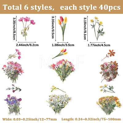 6Bags 6 Styles  Waterproof PET Adhesive Waterproof Stickers Set DIY-SP0005-23-1