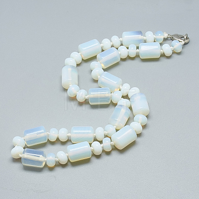 Opalite Beaded Necklaces NJEW-S392-14-1