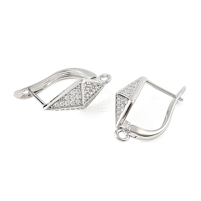 SHEGRACE Brass Micro Pave Cubic Zirconia Hoop Earring Findings XGRQ79841-936P-1