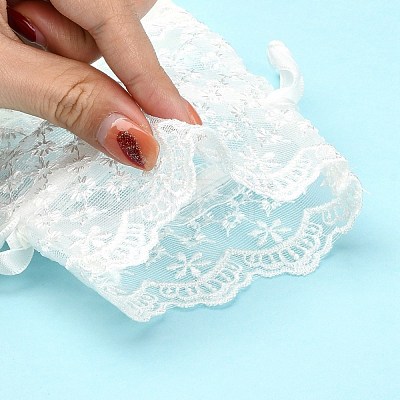 Organza Gift Bags with Lace OP-R034-10x14-04-1