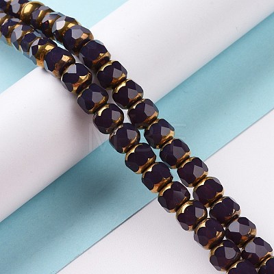 Electroplate Opaque Glass Beads Strands GLAA-P003-A-1