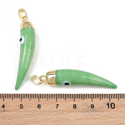 Handmade Evil Eye Lampwork Pendants LAMP-F031-01G-08-1