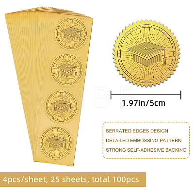 Self Adhesive Gold Foil Embossed Stickers DIY-WH0211-348-1