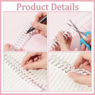 Plastic Loose Leaf Book Binder Hinged Rings AJEW-GF0015-32B-1