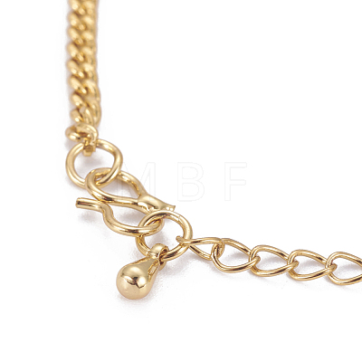 Golden Tone Brass Link Bracelets BJEW-L639-14A-1